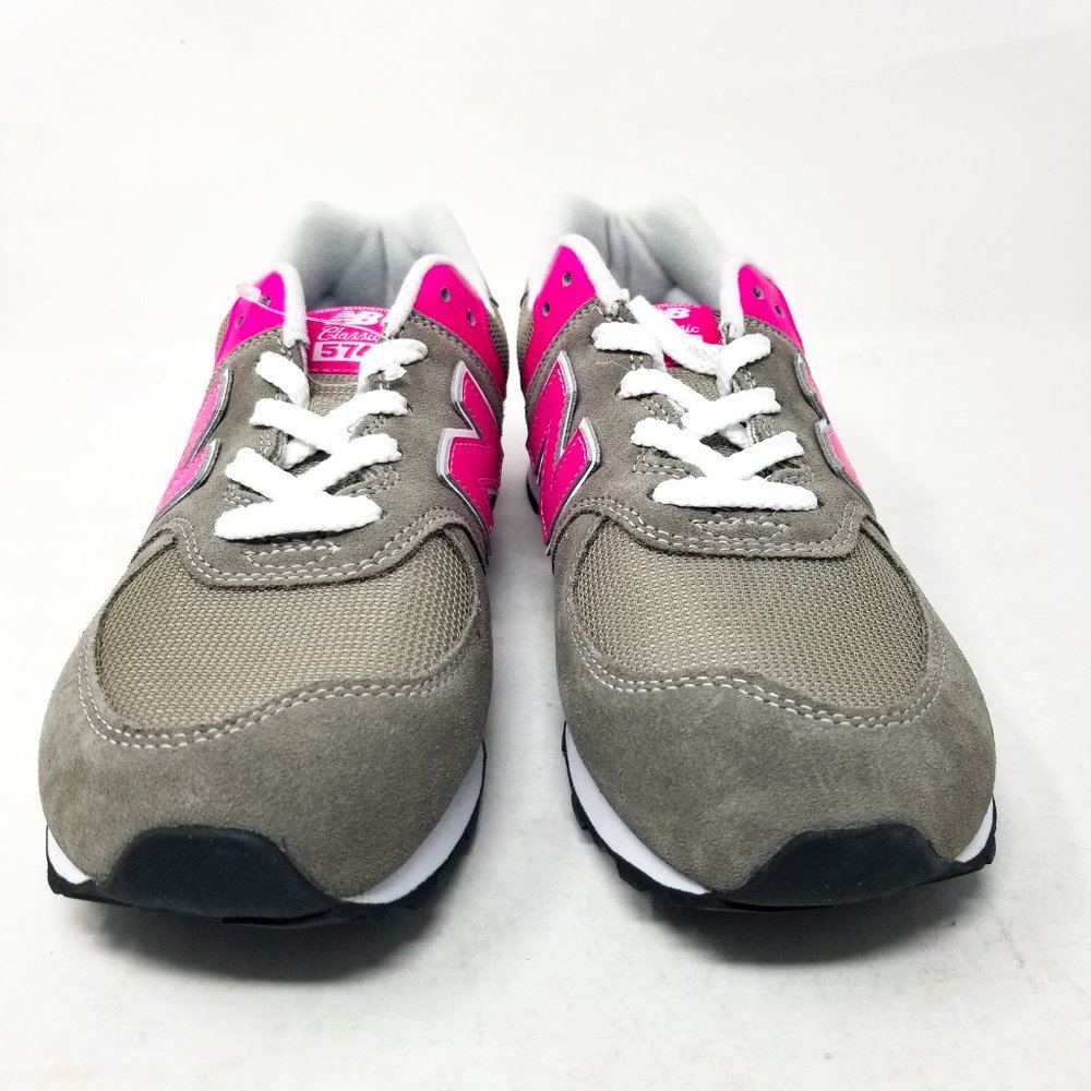 New Balance 574 Girls Running Sneaker Grey Pink - Picture 4 of 12